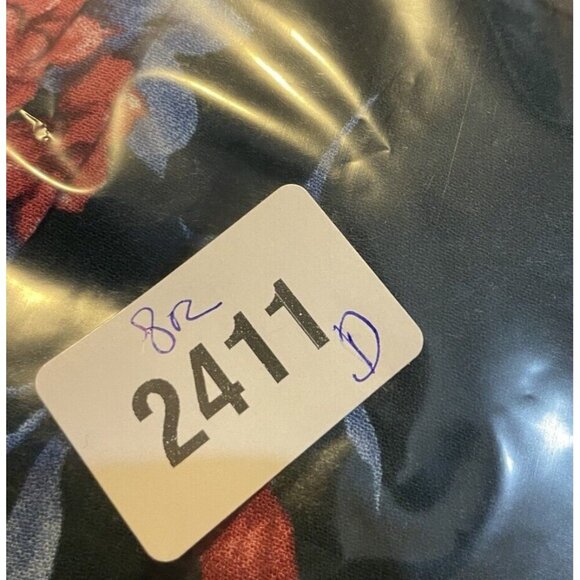 American Eagle Womens Size Large Boho Blue Floral Tie Front Blouse Top Cottage - Picture 8 of 8